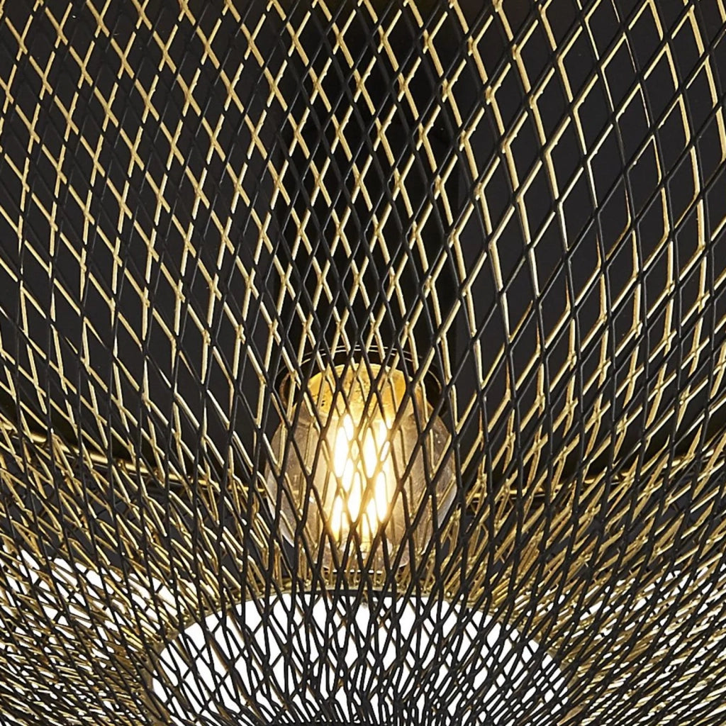 Plafoniera Industrial-Nordico Favo Acciaio Nero Oro 1 Luce E27