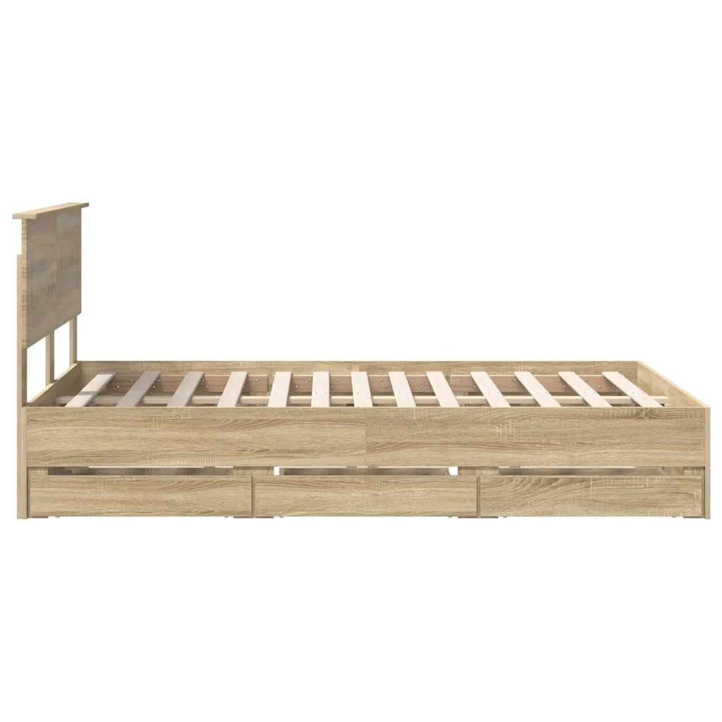 Struttura del letto con cassetto Rovere Sonoma 120 x 190 cm 3408000