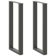 Set di 2 gambe regolabili per tavolo da bar a forma di U 40 x 100 cm design moderno acciaio antracite 02_0057470