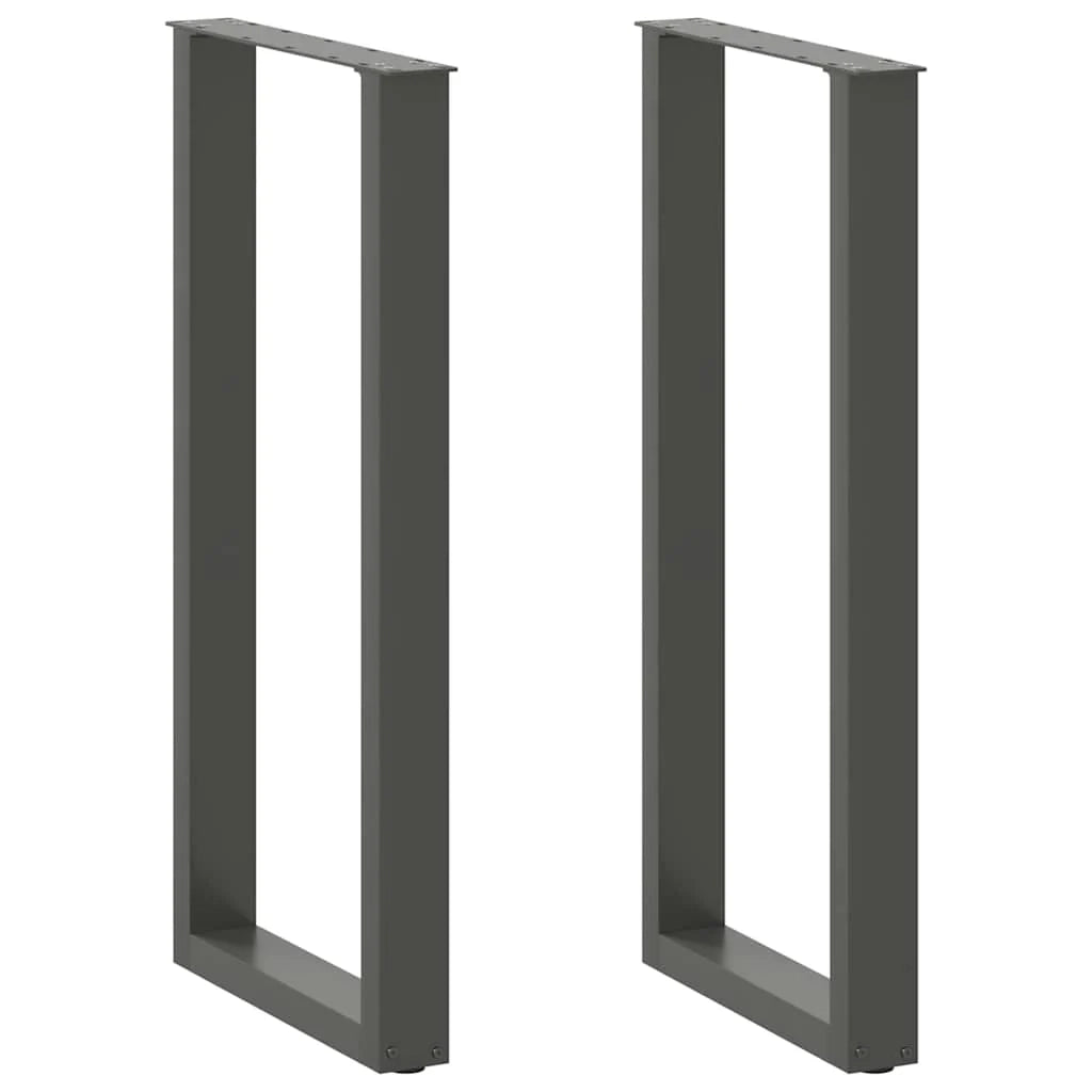 Set di 2 gambe regolabili per tavolo da bar a forma di U 40 x 100 cm design moderno acciaio antracite 02_0057470