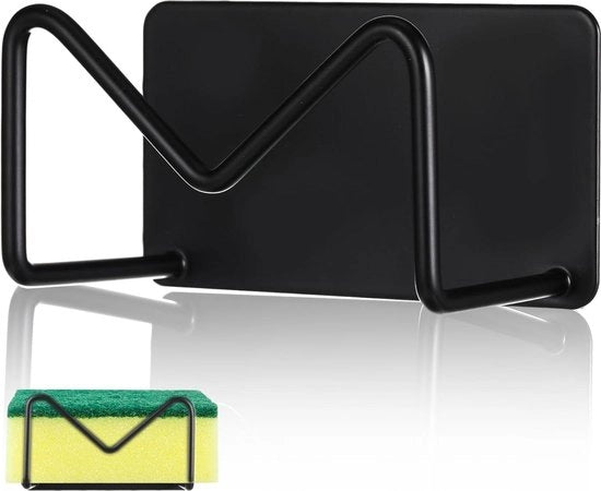 Sostegno per saponetta cucina - Sostegno autoadesivo in acciaio inossidabile - Sostegno per saponette cucina - Adatto per spugne per piatti - Sostegno per saponetta cucina bagno - Sostegno per saponetta cucina in nero con attrito magnetico
