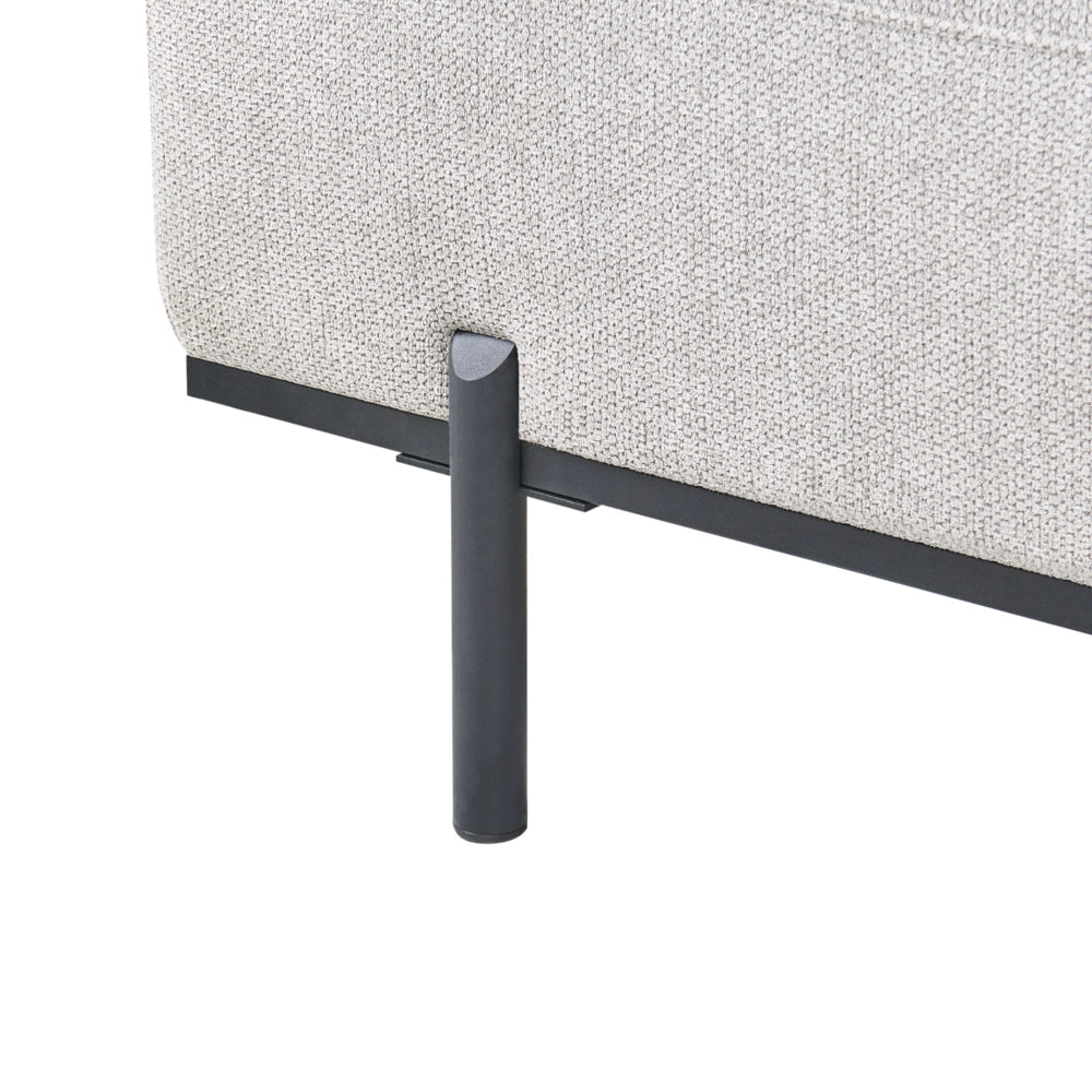 Chaise Lounge destra Grigio chiaro in finto lino Stile minimalista Gambe in metallo Chaise da salotto