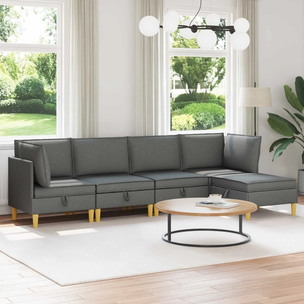 Set di divani modulari con spazio di archiviazione 5 pcs