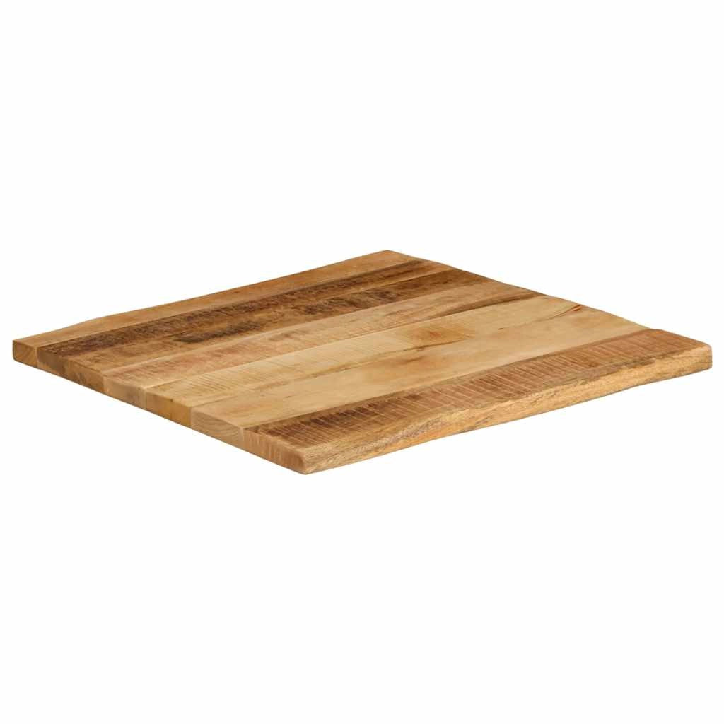 Dessus de table bord vivant 40x40x3,8 cm bois de manguier brut