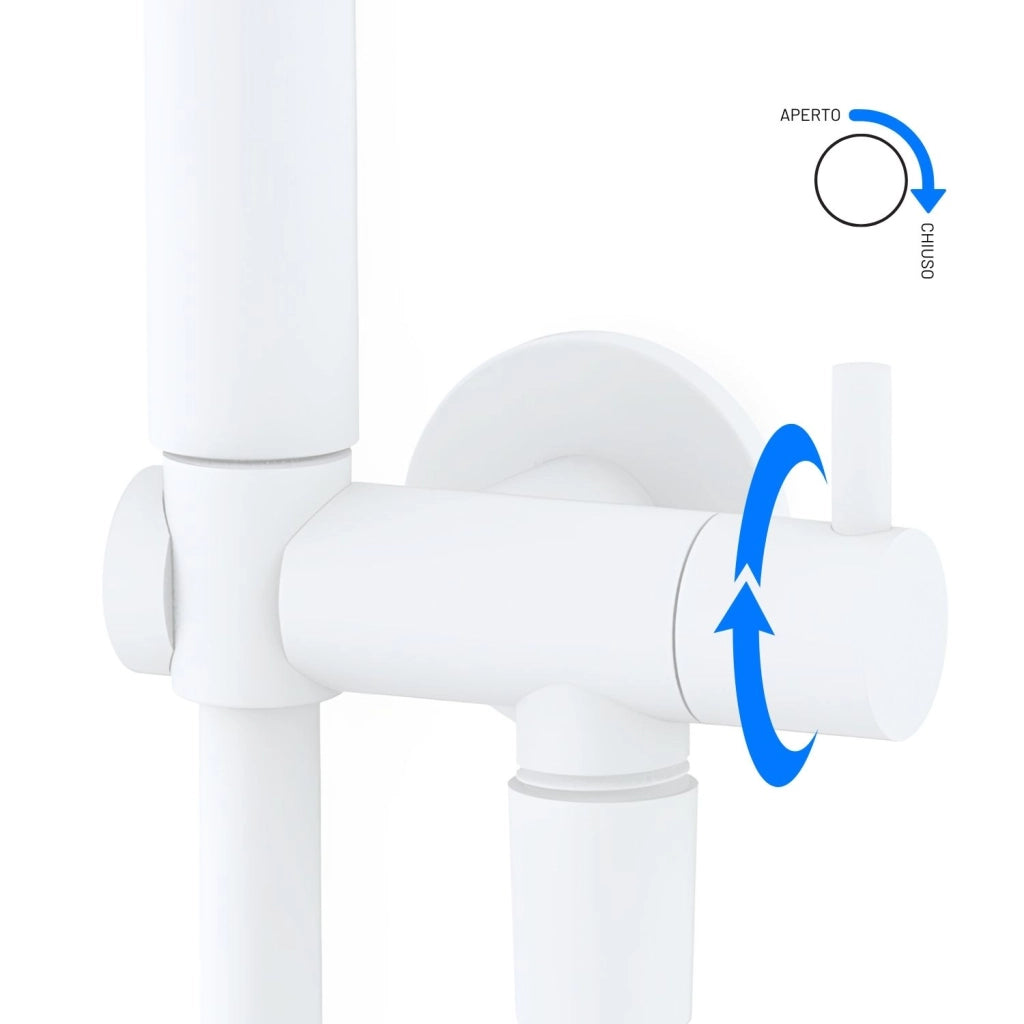 Idroscopino wc doccetta ottone portatile shutoff monogetto con leva ogomondo kit *** finitura- bianco opaco tondo, co...
