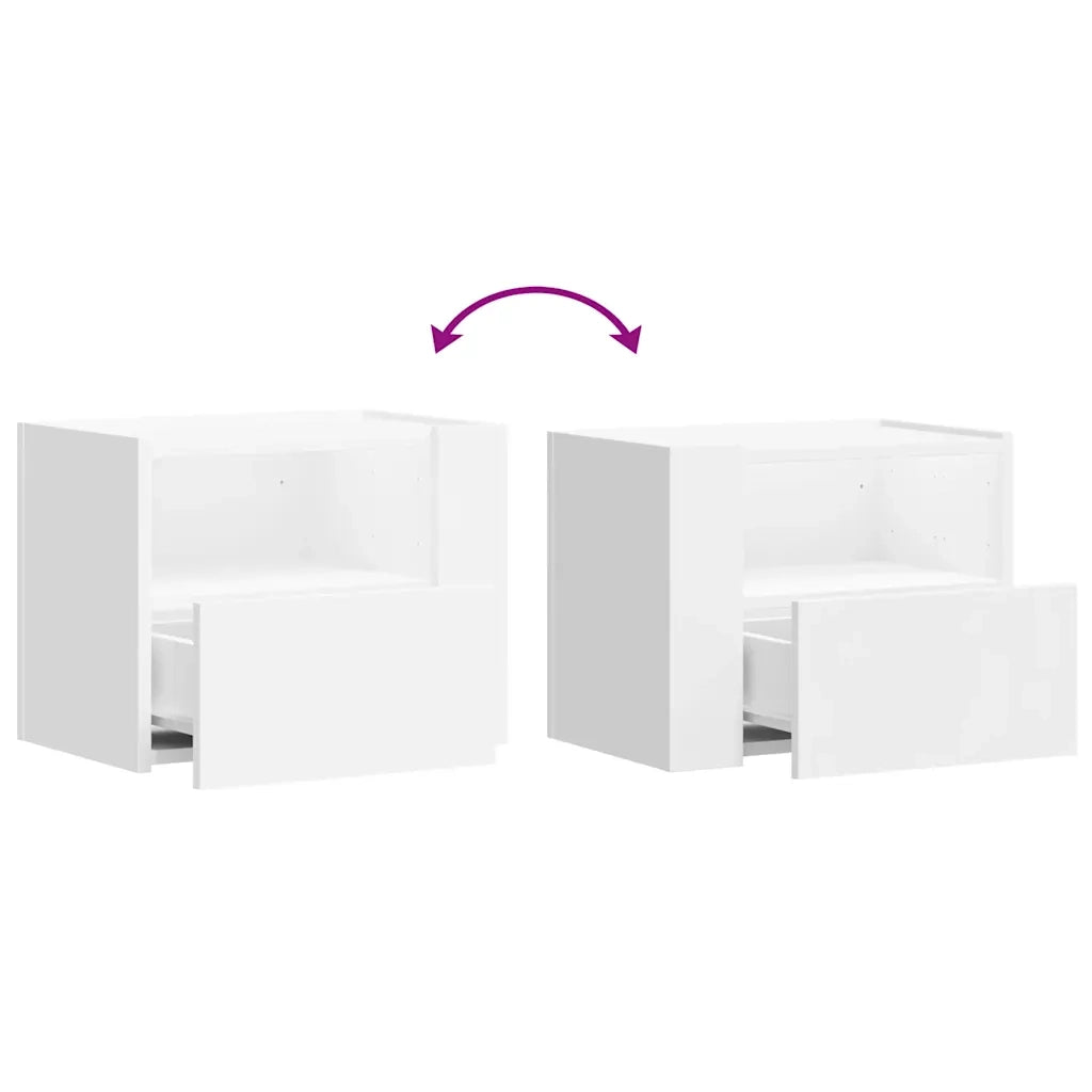 Comodini a Muro 2 pz Bianchi 45x30x35 cm