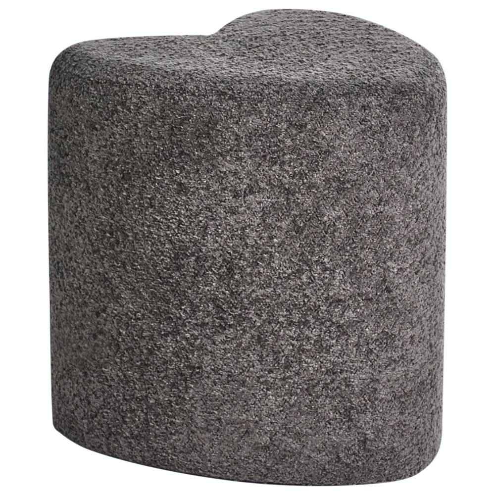 Pouf poggiapiedi imbottito a forma di cuore Pouf ottomano in ciniglia grigio scuro camera da letto soggiorno