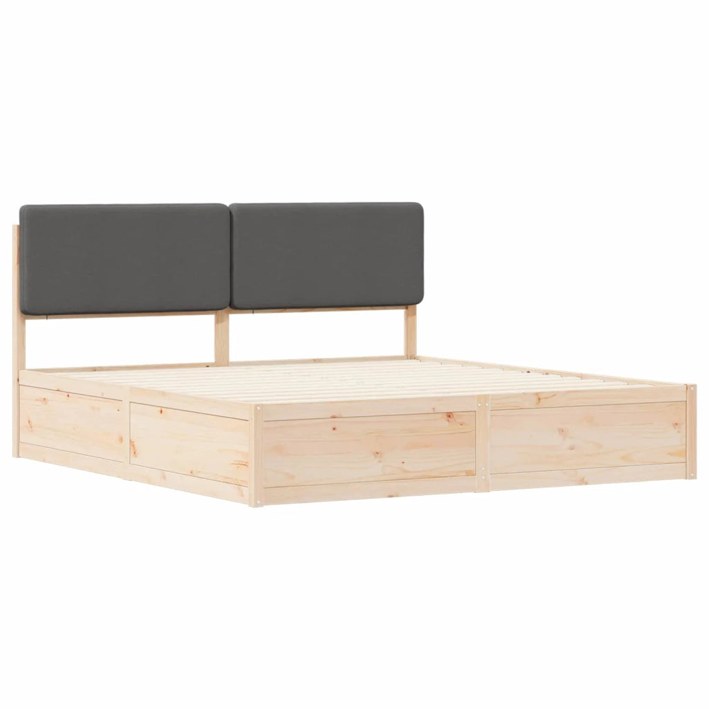 Letto con Testiera Rivestita Grigio scuro 200 x 200 cm 3398140