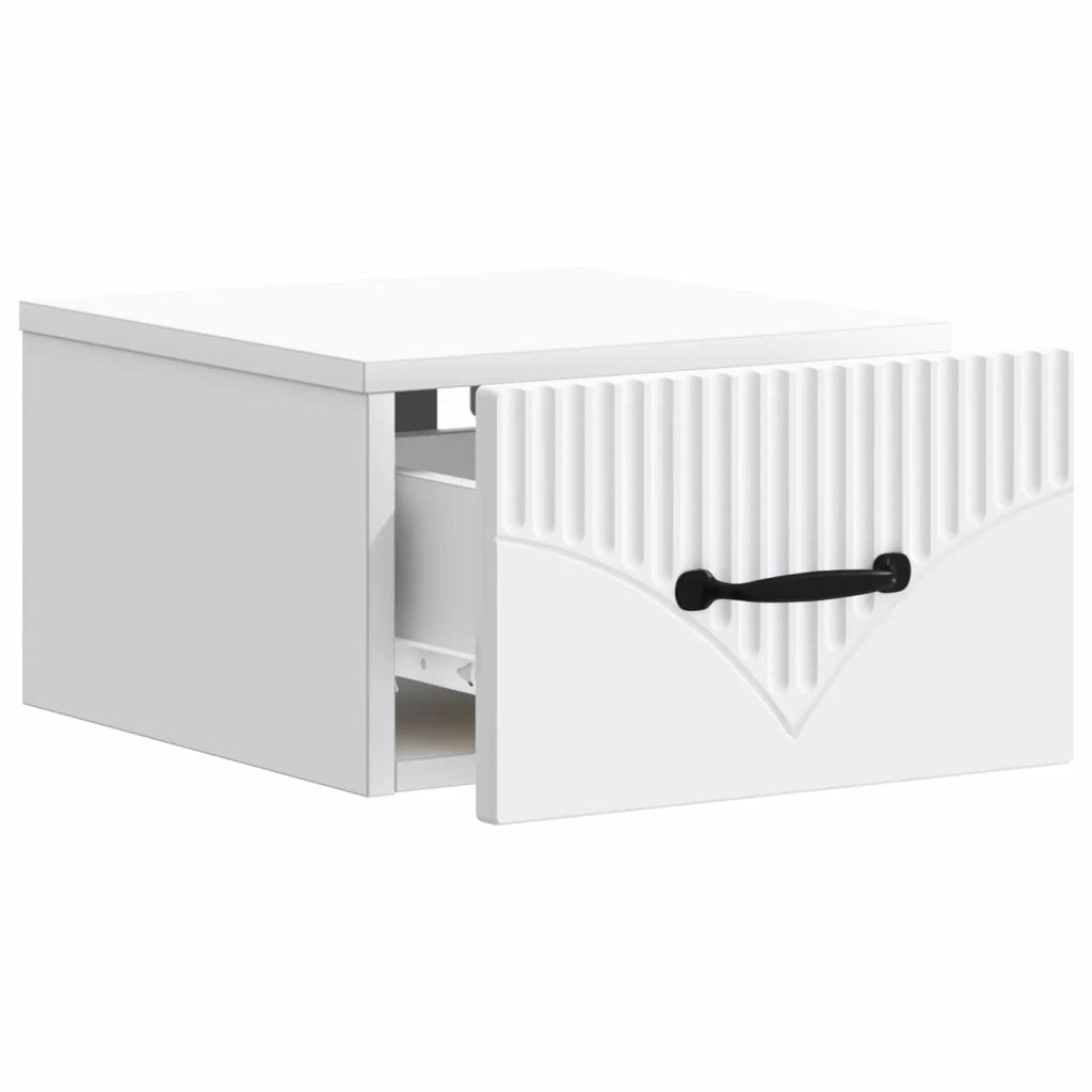 Mobiletto da notte a muro 2 pz Bianco 34,5 x 33 x 20 cm 898936