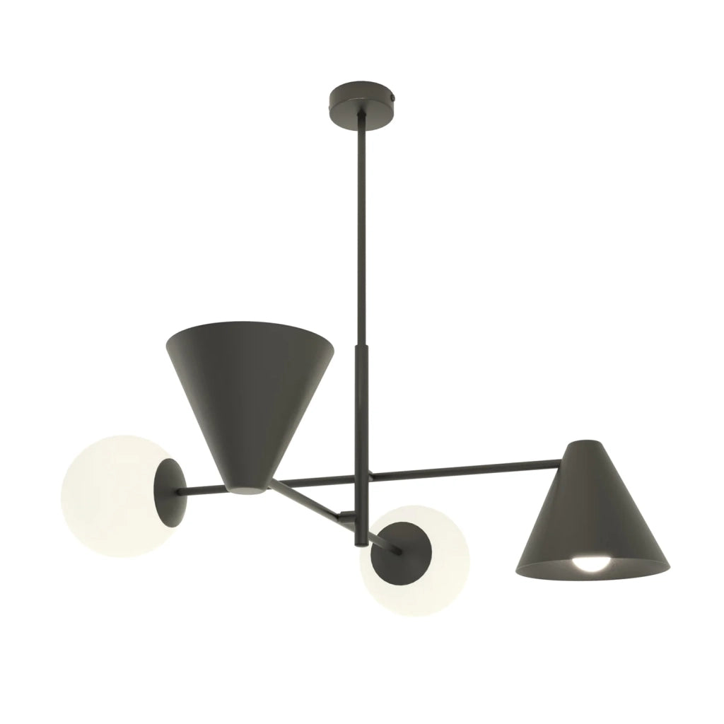 Plafoniera Moderna Industrial Njord 4 Luci Nero