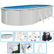 Piscina Fuori Terra Steel White - 7,30 X 3,65 X H.1,32 M - Kit Base