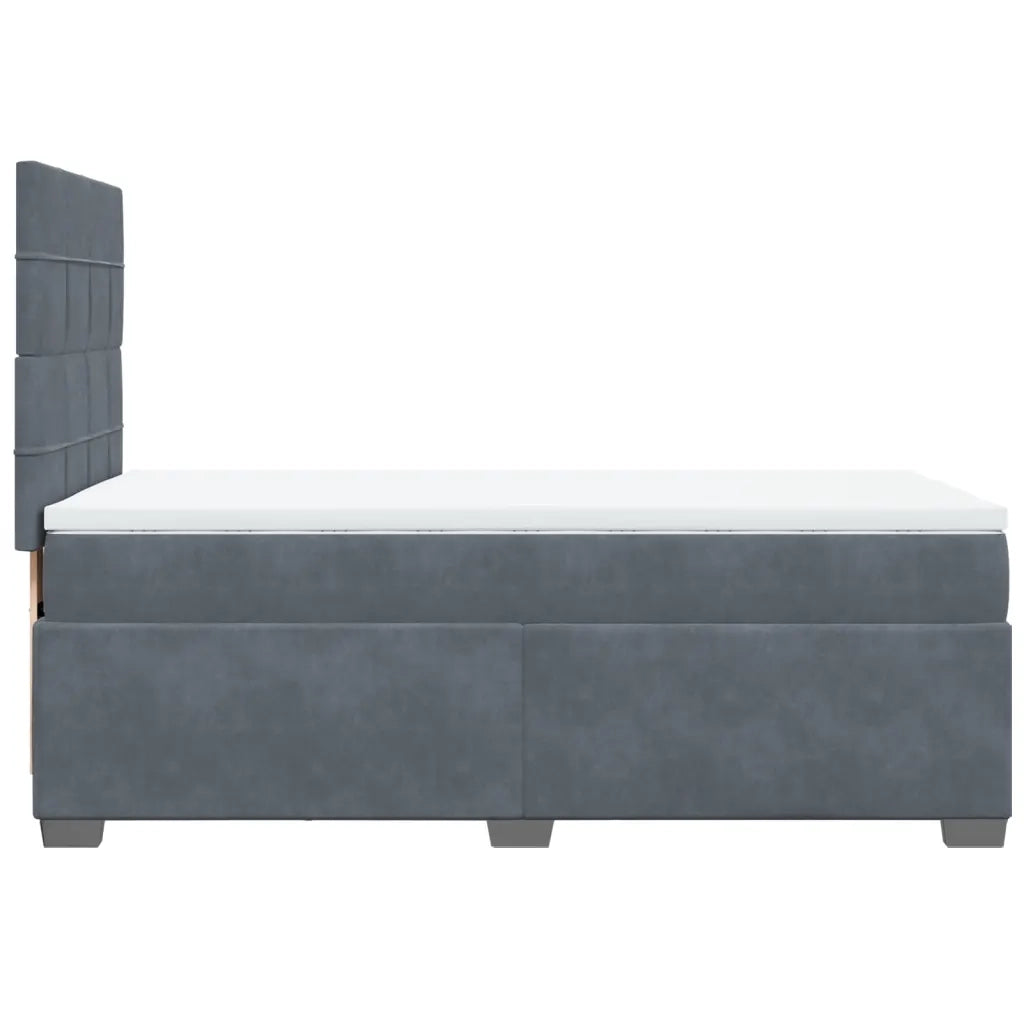Giroletto a Molle con Materasso Grigio Scuro 90x190 cm Velluto 3290787