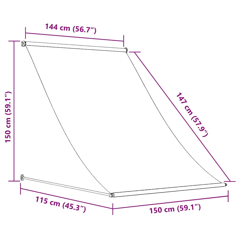 Tenda da Sole Retrattile-Tenda parasole per Patio 150x150 cm Arancione e Marrone