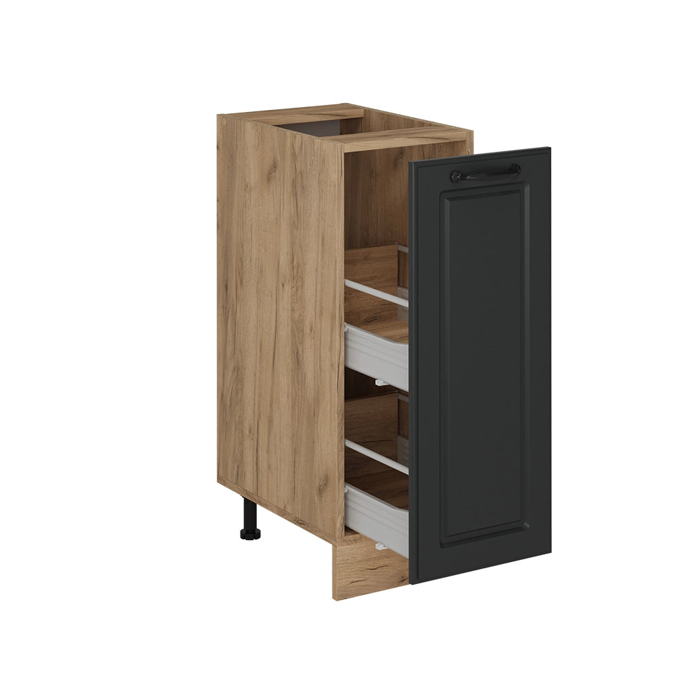 Armadio cucina dispensa alto R-Line Antracite rustico/Rovere dorato 30 cm, PL Antracite Vicco