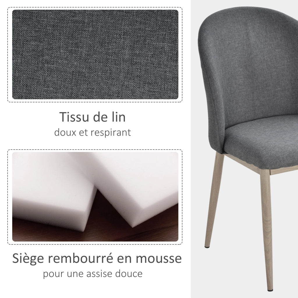 Sedia da Pranzo ¨C Zephmum ¨C Grigio, Metallo, 50x58x85 cm