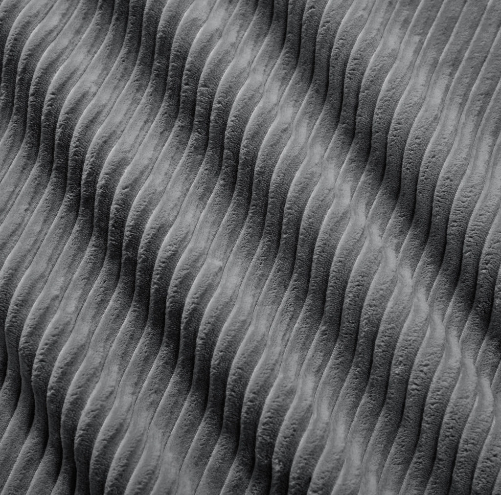 Divano angolare modulare in tessuto effetto velluto a coste grigio 208x178x70 cm
