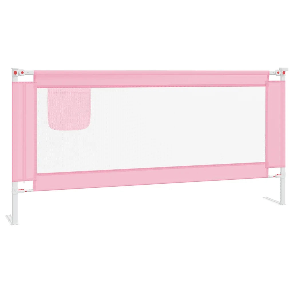 Sponda Letto di Sicurezza per Bambini Rosa 190x25 cm Tessuto 10205