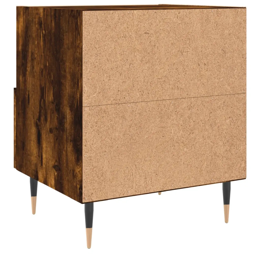 Comodini 2 pz-Set di 2 Tavolino da notte Rovere Fumo 40x35x47,5 cm in Legno Multistrato 700591