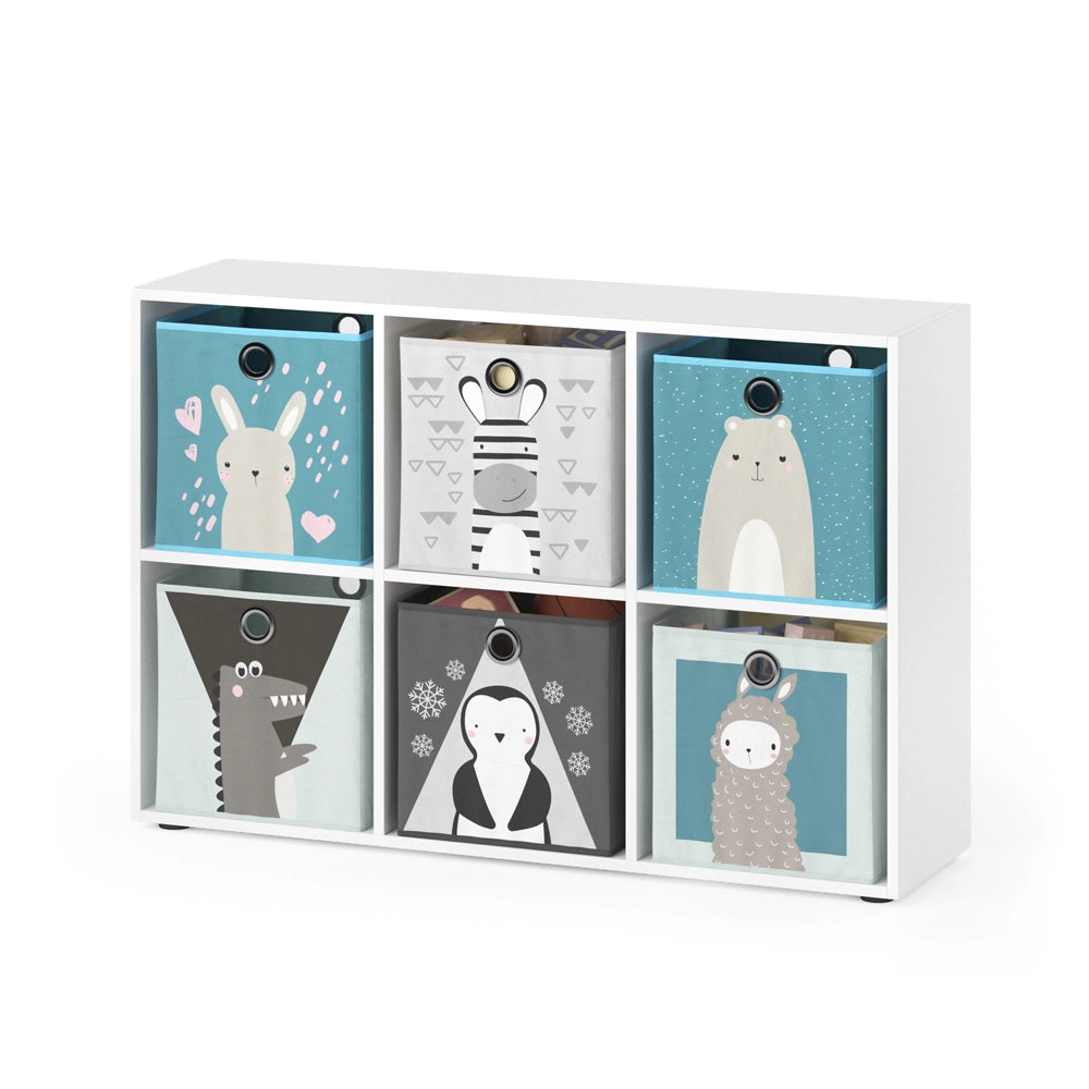 Vicco Libreria bambini Bianco 72 x 107.8 cm con 6 scatole pieghevoli