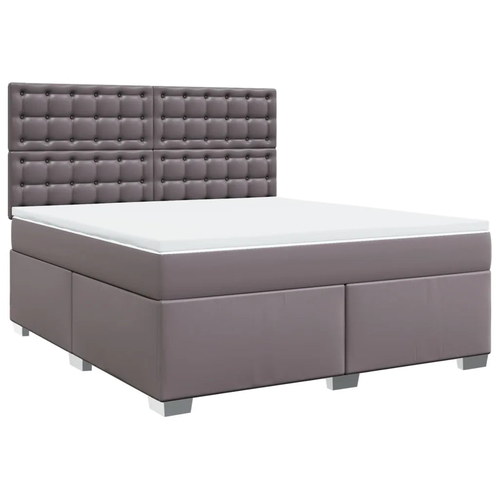 vidaXL Giroletto a Molle con Materasso Grgio 180x200 cm in Similpelle