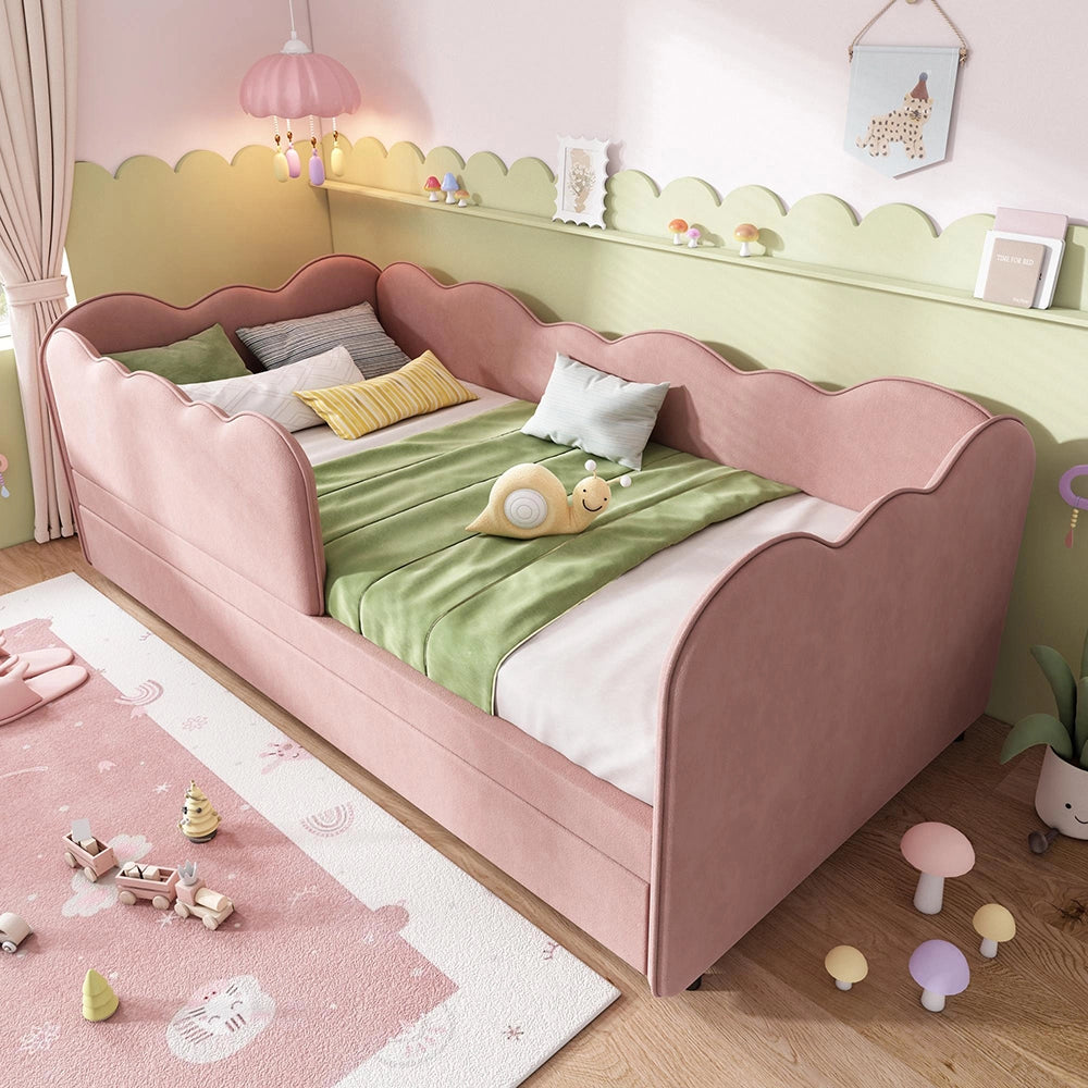 Divano letto 90x190cm?- Xylo - giorno gigogne velluto rosa