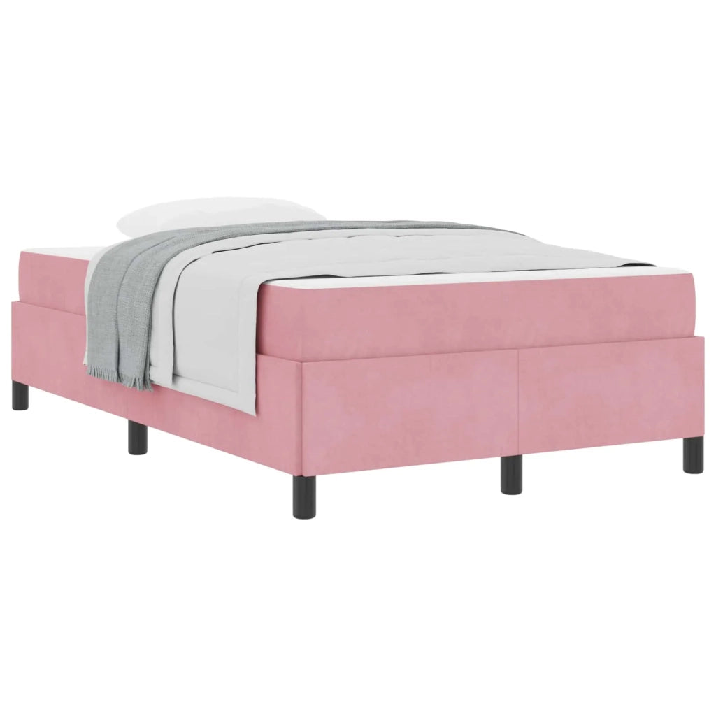 Struttura del letto con materasso Rosa 120 x 190 cm Tessuto