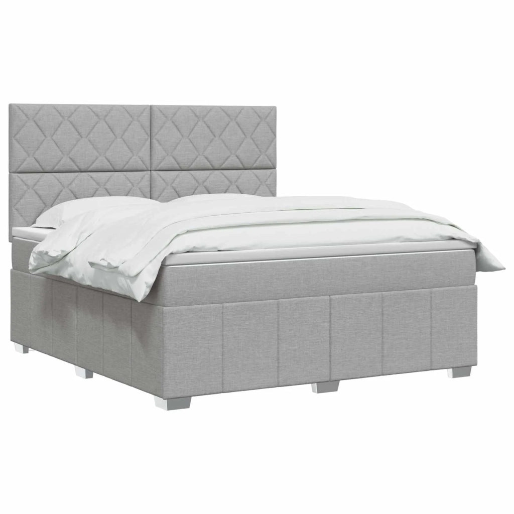 Letto box spring con materasso Grigio Chiaro 180 x 200 cm 3454204