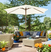 Ombrellone da giardino orientabile ? 2;5 m in legno e poliestere bianco