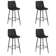 Sgabello Valora KODA in velluto nero con gambe nere x4