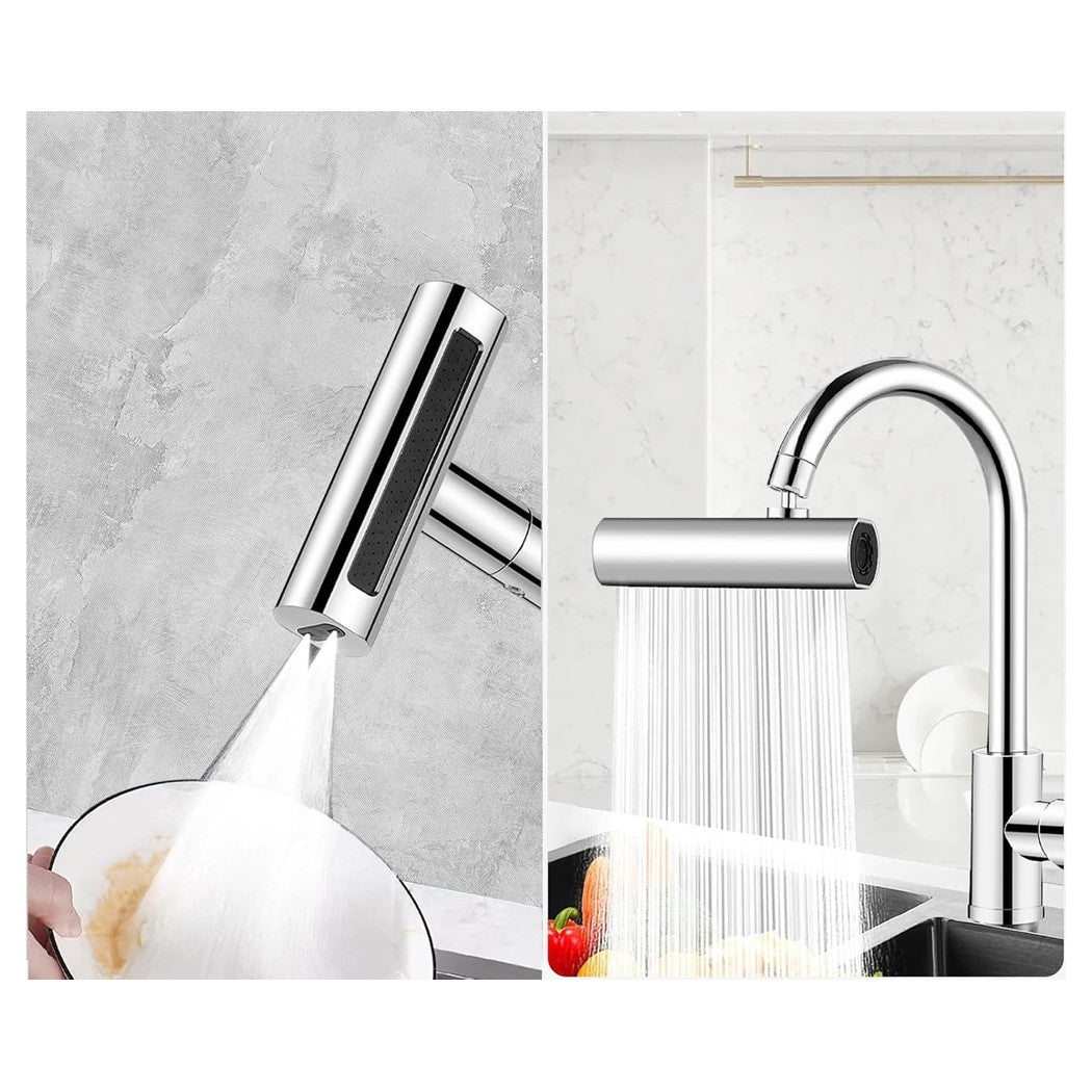 Trade Shop - Aeratore Per Rubinetto 4 In 1 Lavello Estensione Cascata Per Cucina Bagno Argento         