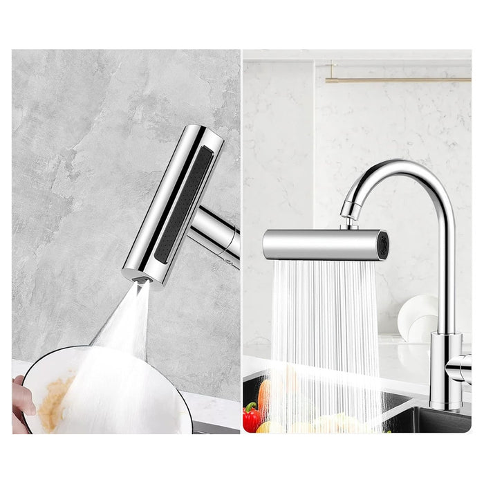 Trade Shop - Aeratore Per Rubinetto 4 In 1 Lavello Estensione Cascata Per Cucina Bagno Argento         