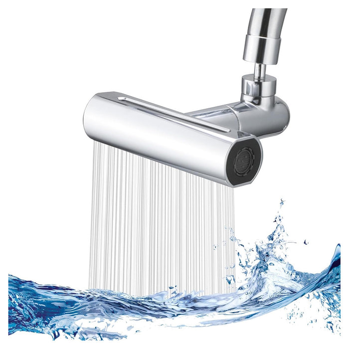 Trade Shop - Aeratore Per Rubinetto 4 In 1 Lavello Estensione Cascata Per Cucina Bagno Argento         