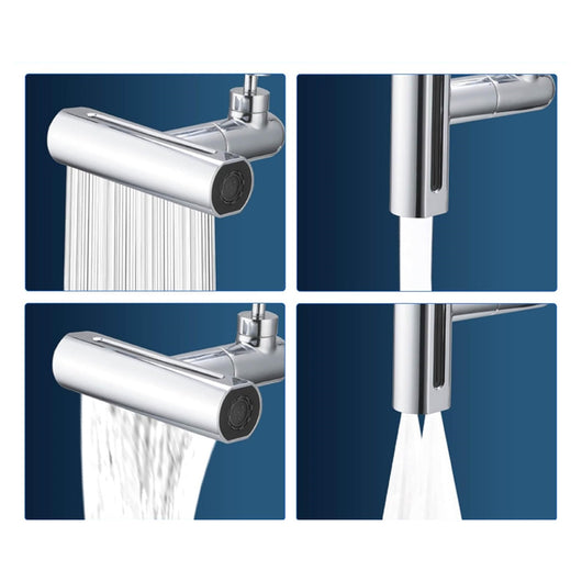 Trade Shop - Aeratore Per Rubinetto 4 In 1 Lavello Estensione Cascata Per Cucina Bagno Argento         