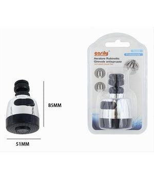 Aeratore Rompigetto Rubinetto Cucina Girevole Antispruzzo Getti Nero Cromo 87308         