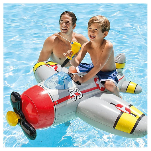 Trade Shop - Aereoplano Cavalcabile Gonfiabile Mare Piscina Con Pistola Acqua 2 Colori -
