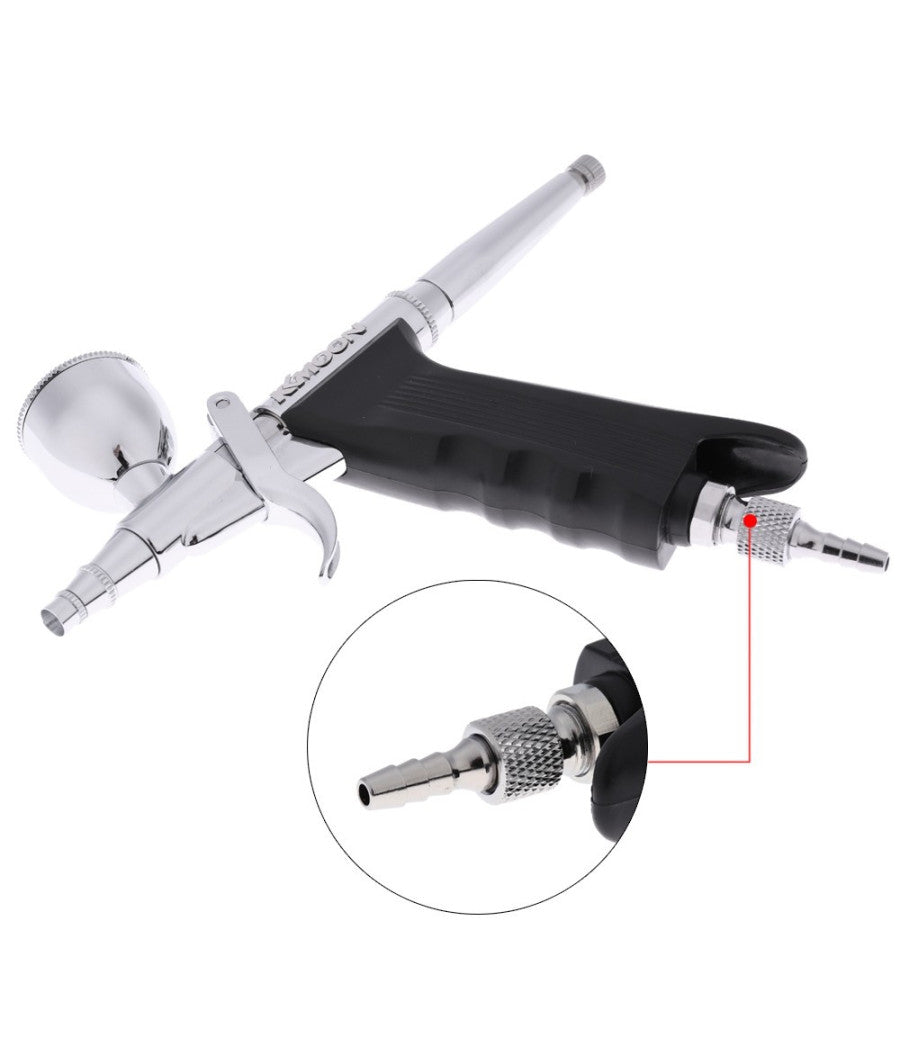 Aerografo Doppia Azione Tratto Fine 0,3mm Aeropenna Aria Compressa Serbatoi         