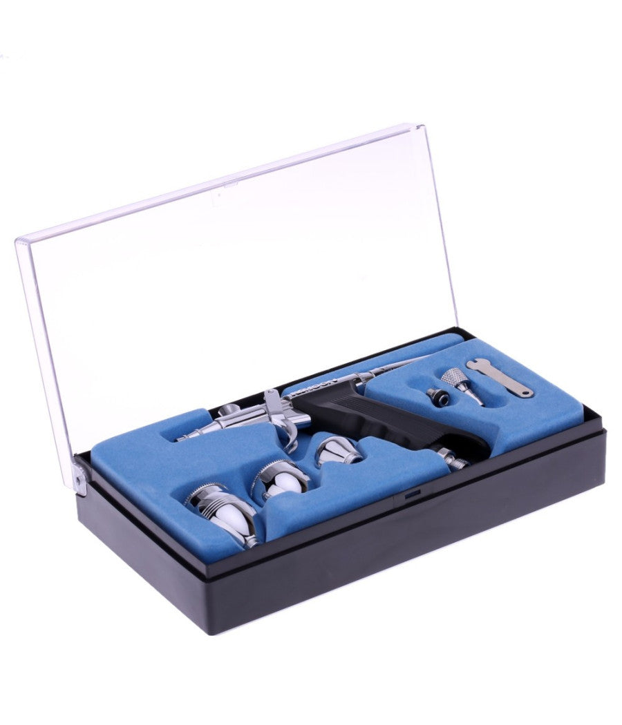 Aerografo Doppia Azione Tratto Fine 0,3mm Aeropenna Aria Compressa Serbatoi         