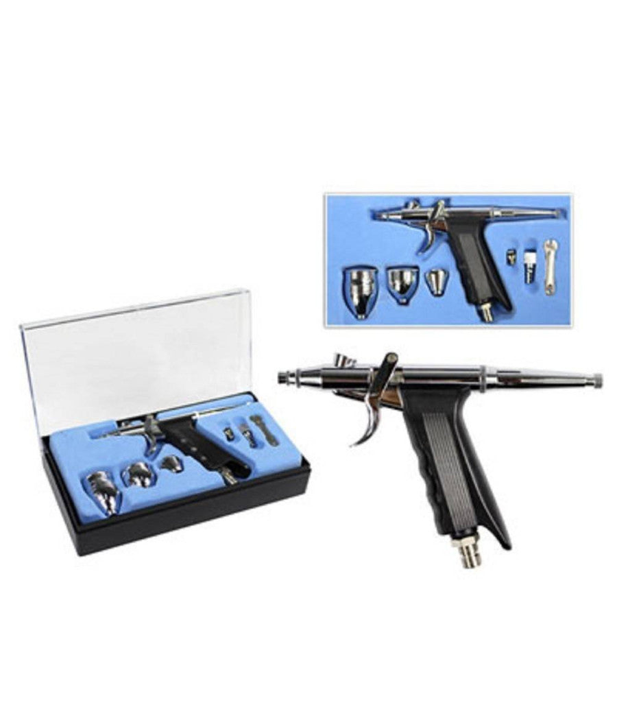 Aerografo In Acciaio Ugello 0.3 Mm Professionale Con Accessori Nail E Body Art         