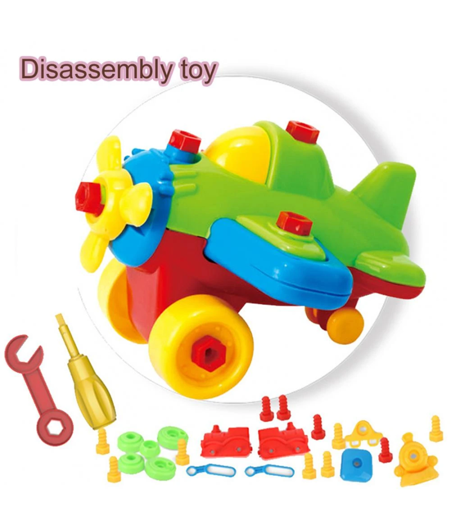 Aeroplano Giocattolo Educativo Per Bambini Smonta E Rimonta Con Set N.2 Attrezzi         