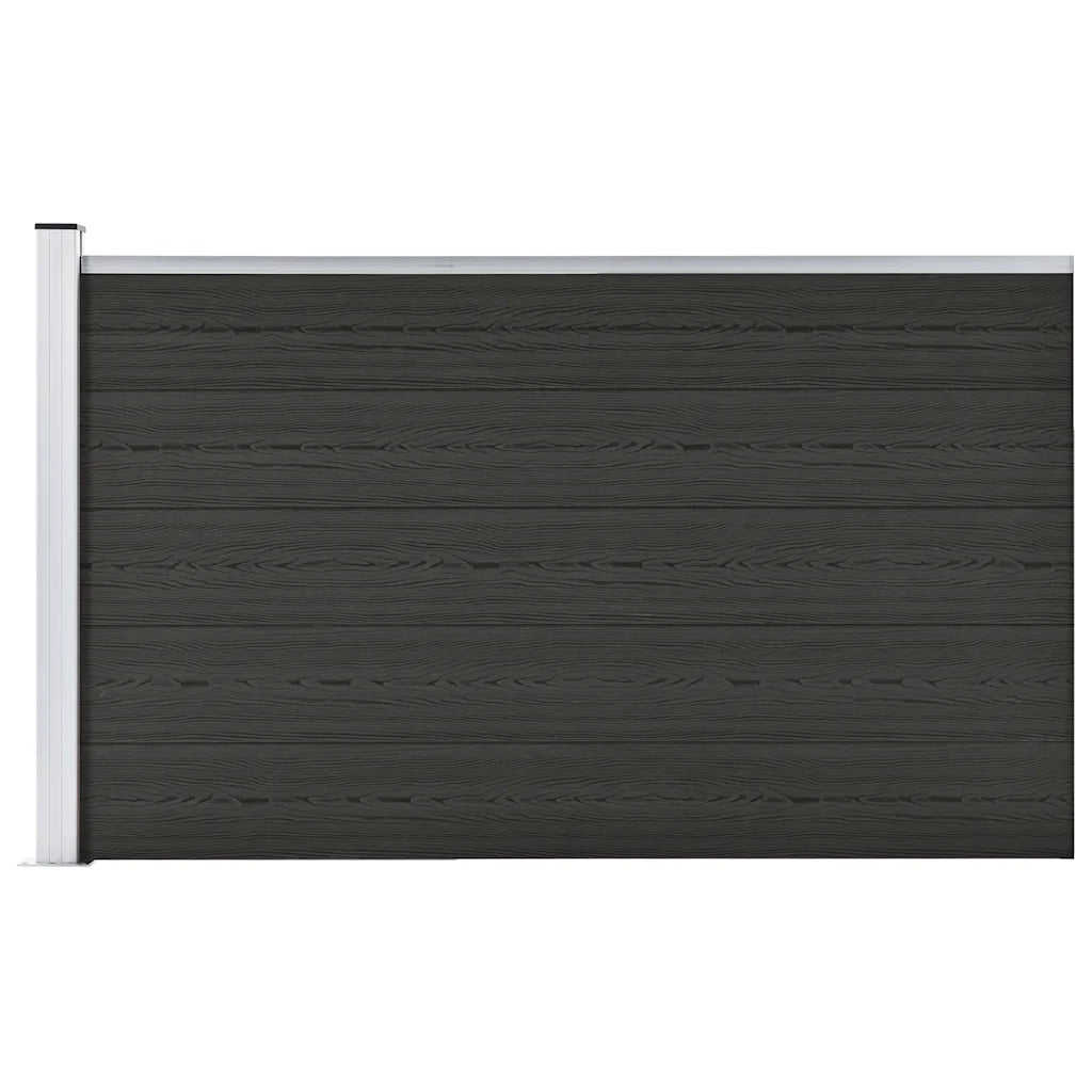 Pannello di Recinzione in WPC 175x105 cm Nero 148976