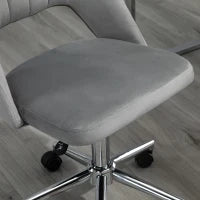 Sedia da Ufficio Ergonomica e Girevole, Sedia Imbottita per Scrivania con Altezza Regolabile, Grigio 49x60x79-91cm