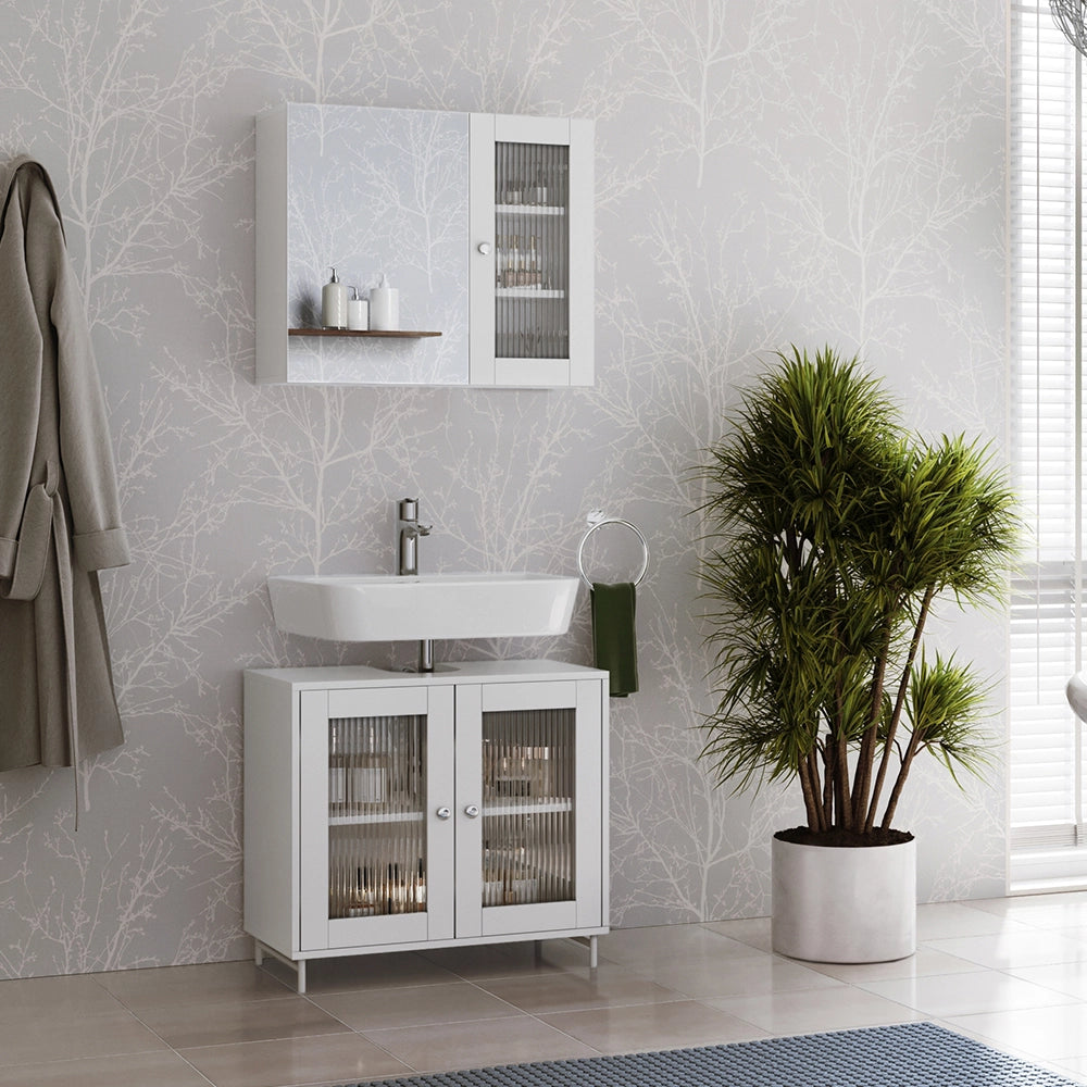 Vicco Set di mobili da bagno Bianco 2 parti