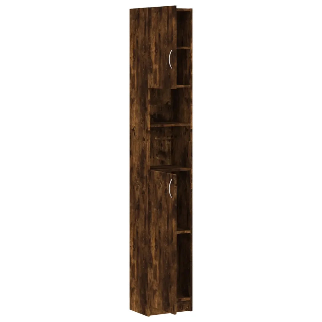 Armadietto Bagno Rovere Fumo 32x25,5x190 cm Legno Ingegnerizzato 815537