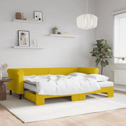 Divano Letto Estraibile con Materassi Giallo 80x200 cm Velluto 3197793