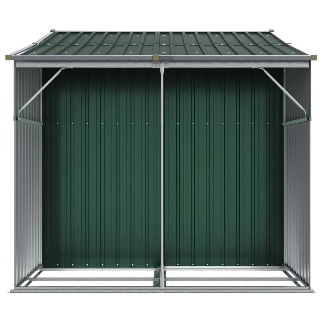 Casetta da giardino cabina ripostiglio casetta da esterno robusta casetta per attrezzi 277 x 192,5 x 179 cm acciaio zincato verde 02_0022376