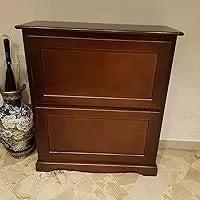 Scarpiera 2 ante ribalta arte povera legno tinta noce 79x30x90 (279) - Mobili 2G