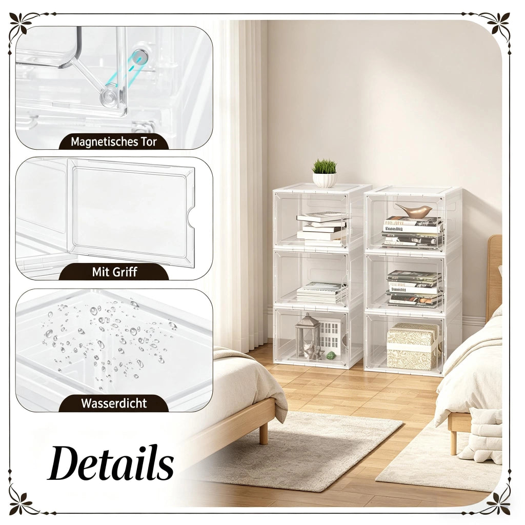 SCATOLA CONTENITORE Impilabile Set da 3 pezzi Trasparente 27 x 34 x 19 cm