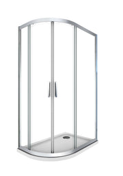 Box doccia 6 mm angolare curvo semicircolare profilo cromo reversibile H.190 80x120 destro piatto incluso