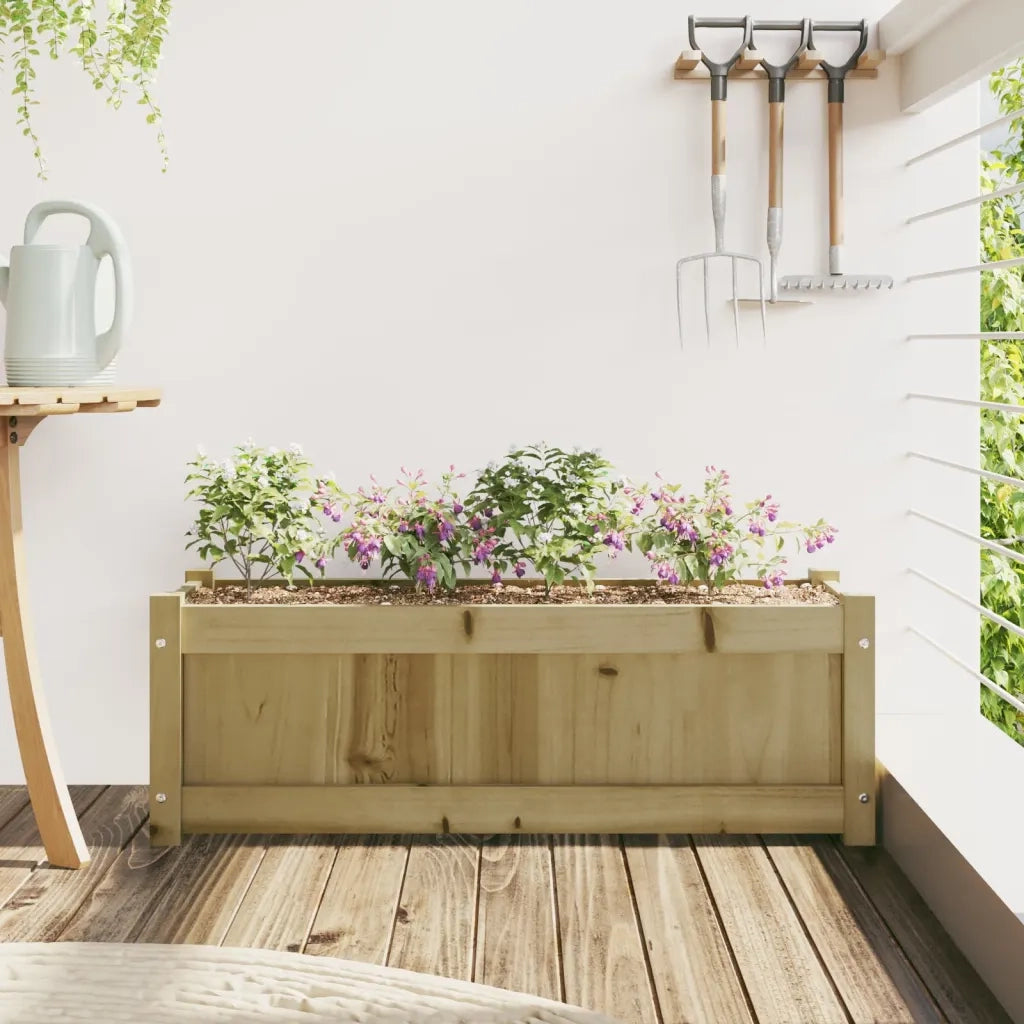 Fioriera | Cassetta per fiori | Vaso da Giardino 90x31x31 cm in Legno di Pino Impregnato