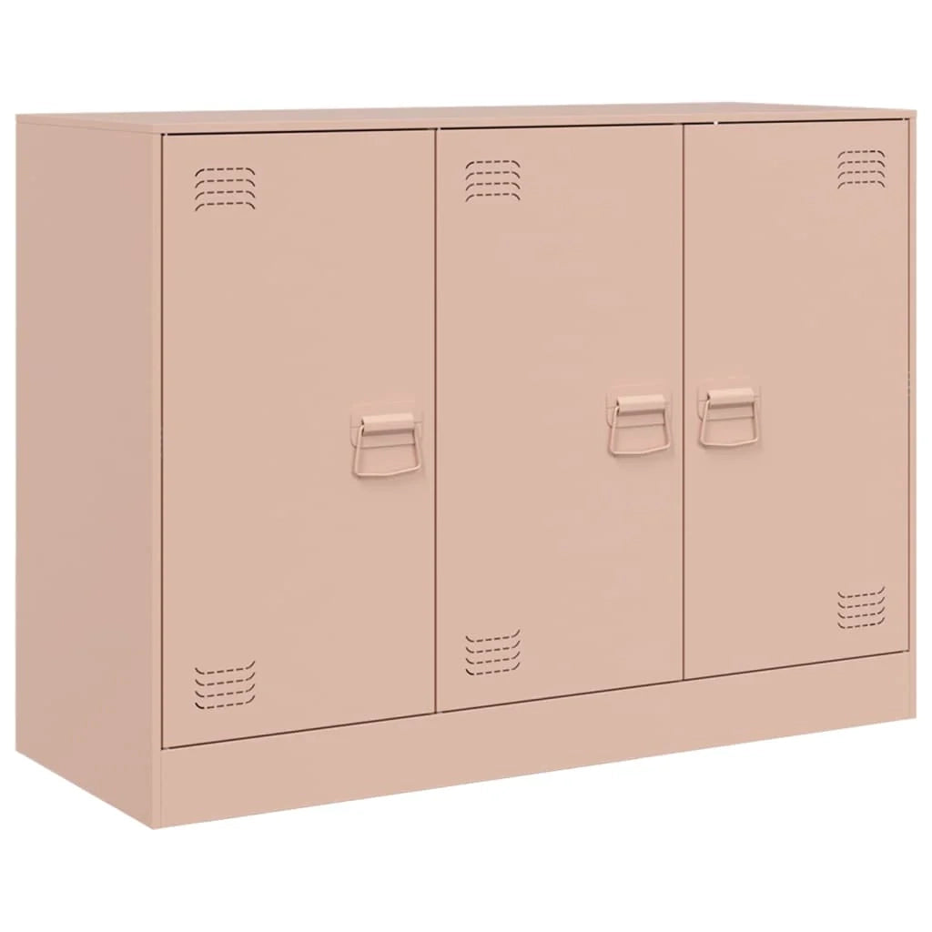 Credenza cassettiera armadio mobile contenitore organizer per cucina soggiorno salotto 99 x 39 x 73 cm acciaio rosa 02_0036218
